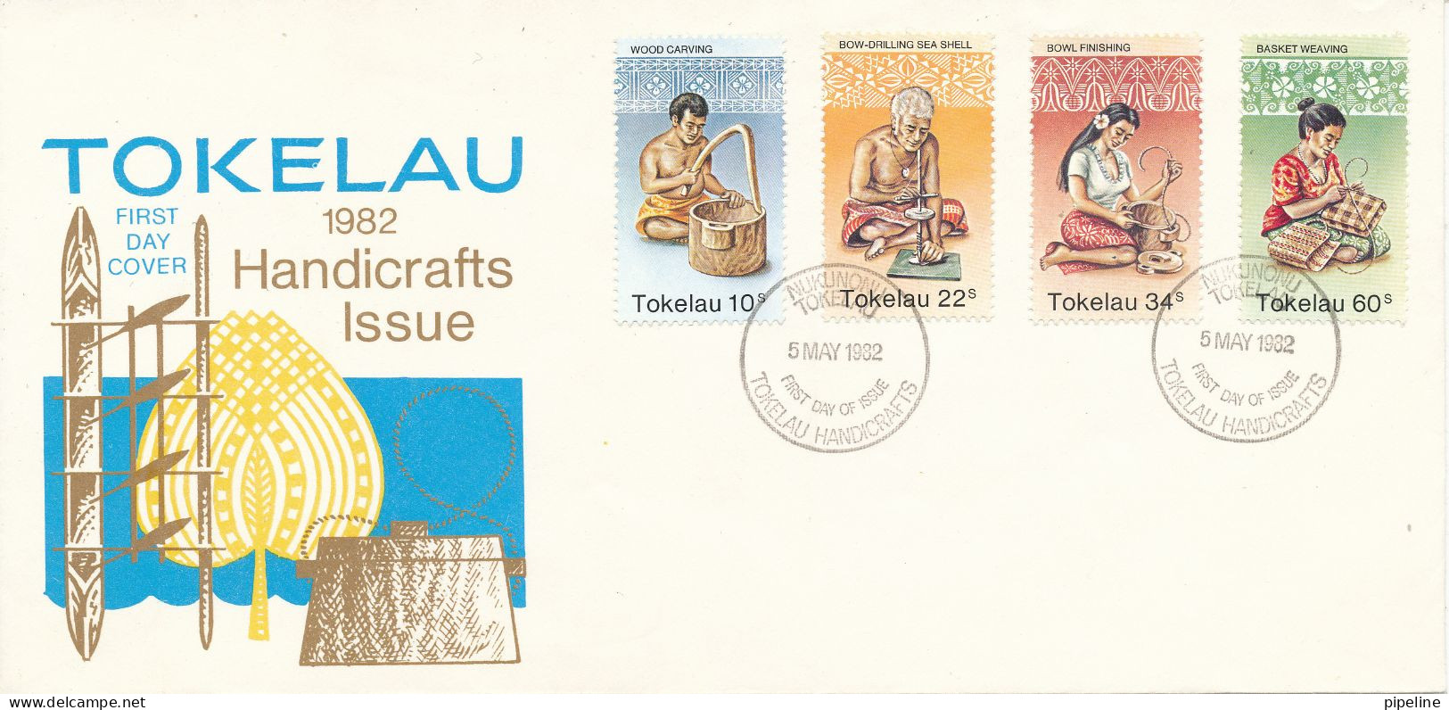 Tokelau FDC 5-5-1982 Handicrafts Issue Complete Set Of 4 With Cachet - Tokelau