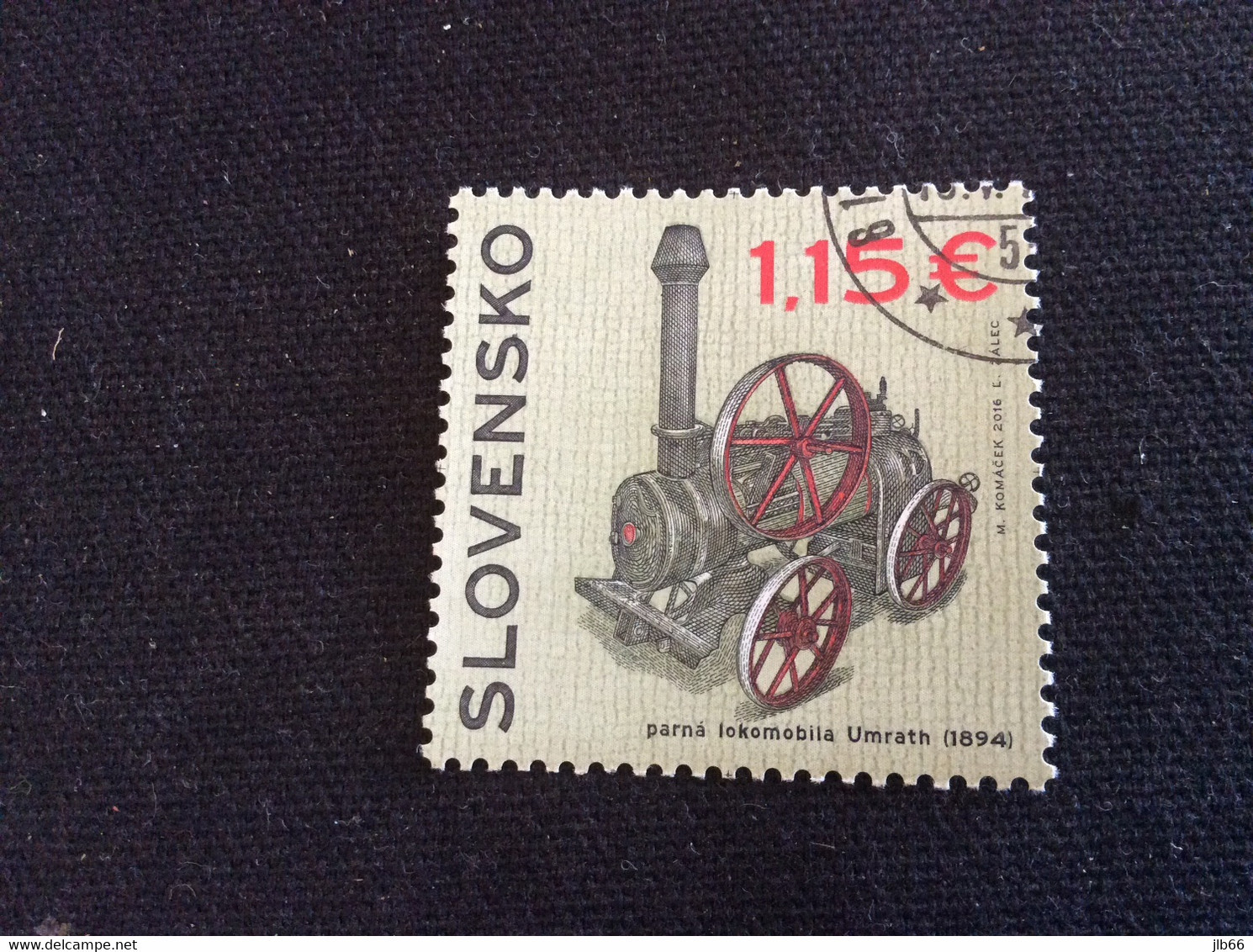 Slovaquie 2016 Yvert 687 Oblitéré Locomotive Agicole à Vapeur Tracteur UMRATH (1894) - Used Stamps