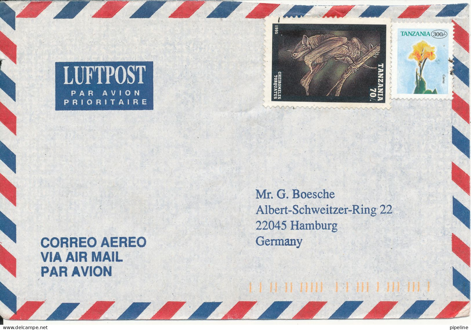 Tanzania Air Mail Cover Sent To Germany  FLOWER - Tanzanie (1964-...)