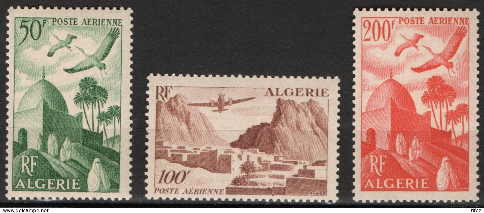 Année 1949-PA-N°9-10-11 Neufs**MNH : Marabout - Gorges D'El Kantara - Poste Aérienne