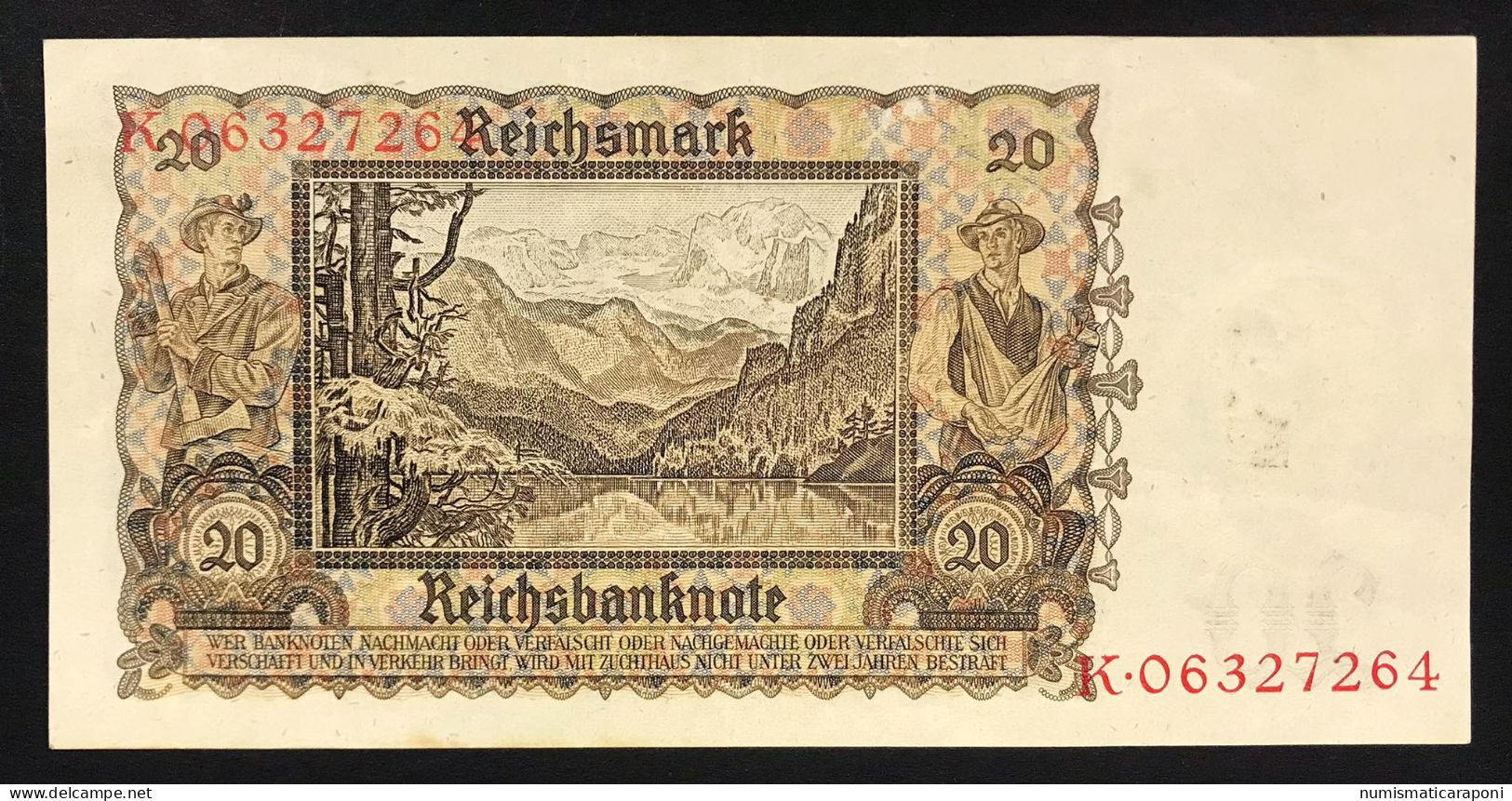Germania Germany 20 Mark  1939 Pick#185   LOTTO 543 - 50 Mark