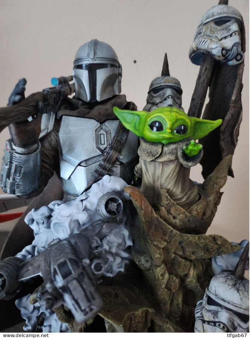 Figurine Star Wars Mandalorian & Bébé Yoda - Disney