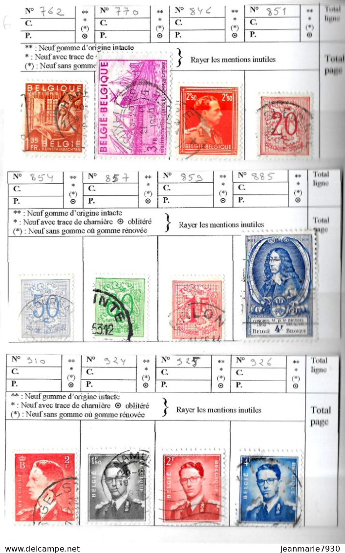 BELGIQUE -  LOT DE TIMBRES DANS CARNET A CHOIX et 10 LETTRES