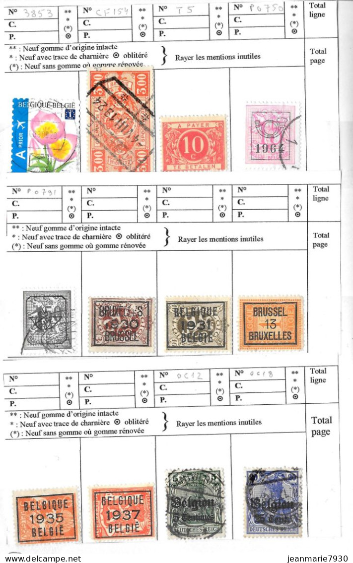 BELGIQUE -  LOT DE TIMBRES DANS CARNET A CHOIX et 10 LETTRES