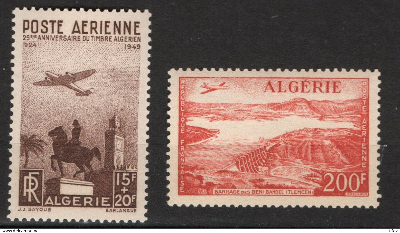 Année 1949/57-PA-N°13-14 Neufs**MNH : Duc D'Orléans Et Djemaa Djedid - Barrage Béni-Bahdel - Luftpost