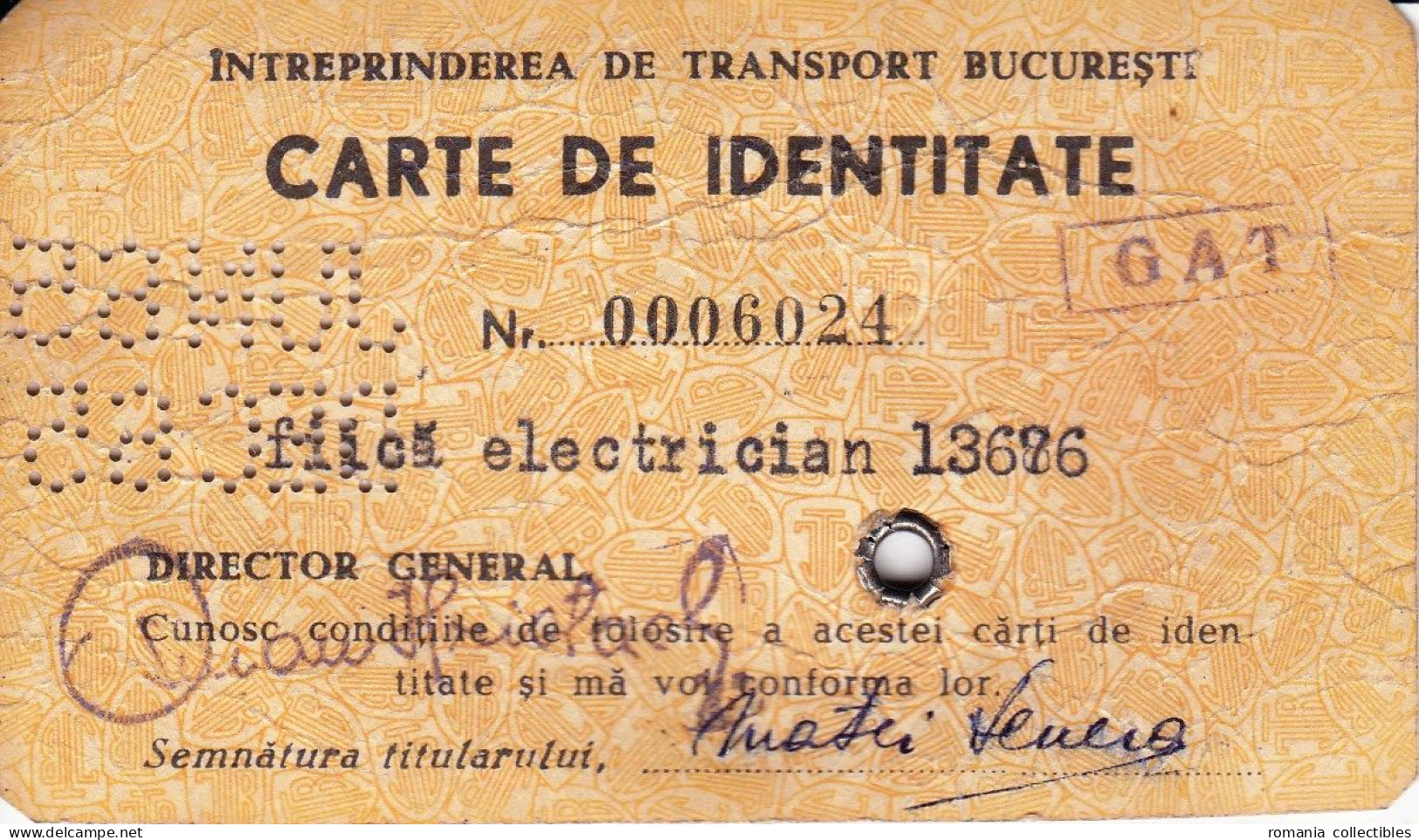 Romania, 1965, Bucharest Tramway - Vintage Transport Pass, ITB - Andere & Zonder Classificatie