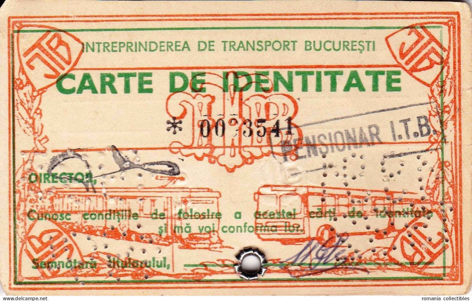Romania, 1991, Bucharest Tramway Trolley Bus - Vintage Transport Pass, ITB - Andere & Zonder Classificatie