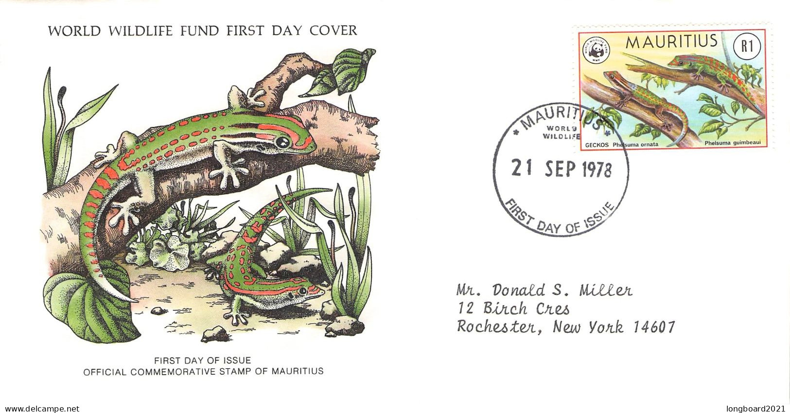 MAURITIUS - FDC WWF 1978 - 4 FDC  /4395 - Maurice (1968-...)