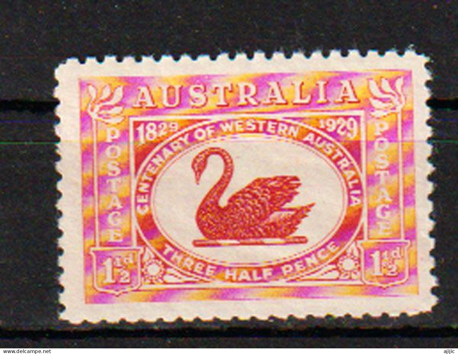 Centenaire De La Colonie D'Australie Occidentale 1929. Yv. 67 Neuf * Avec Charnière (cygne Noir) - Nuevos