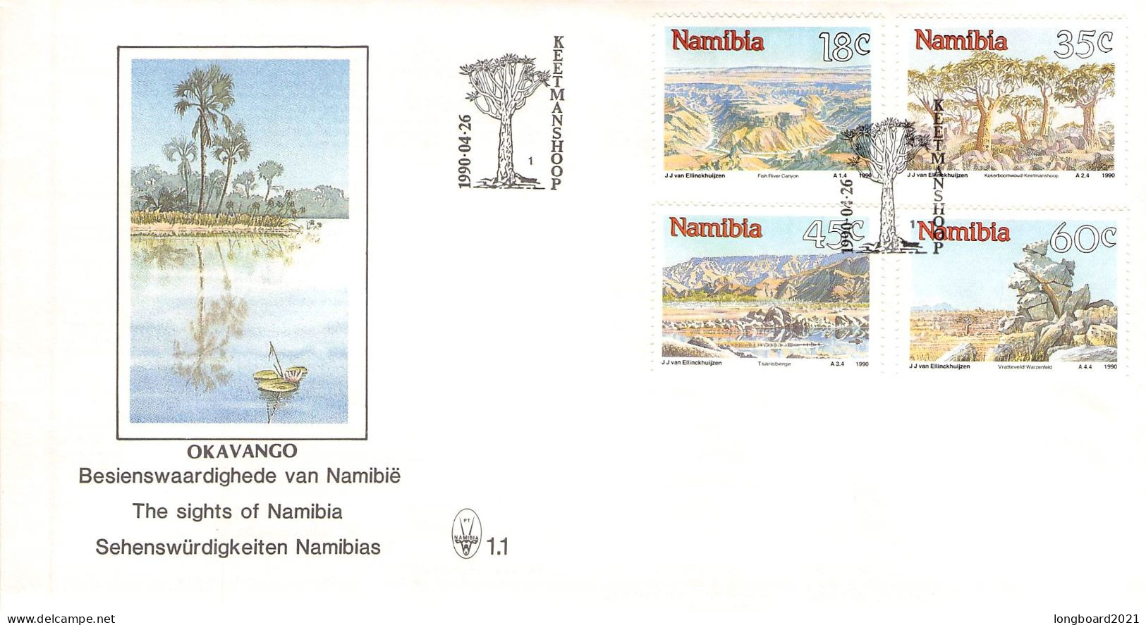 NAMIBIA - FDC 1990 - OKAVANGO  /4400 - Namibia (1990- ...)