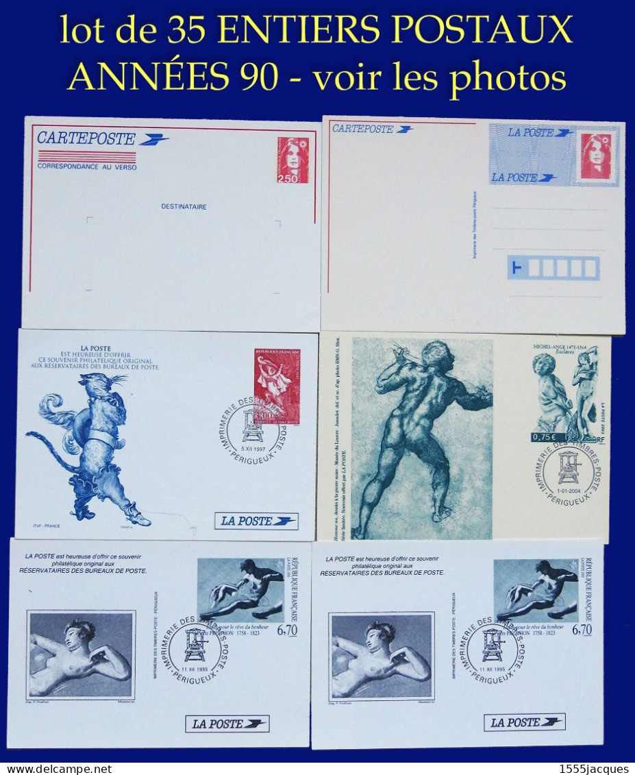 LOT : 35 ENTIERS POSTAUX LA PLUPART DE L'IMPRIMERIE DE PÉRIGUEUX QQS NEUFS… À TRIER (VOIR  SÉRIE DE PHOTOS) - Konvolute: Ganzsachen & PAP