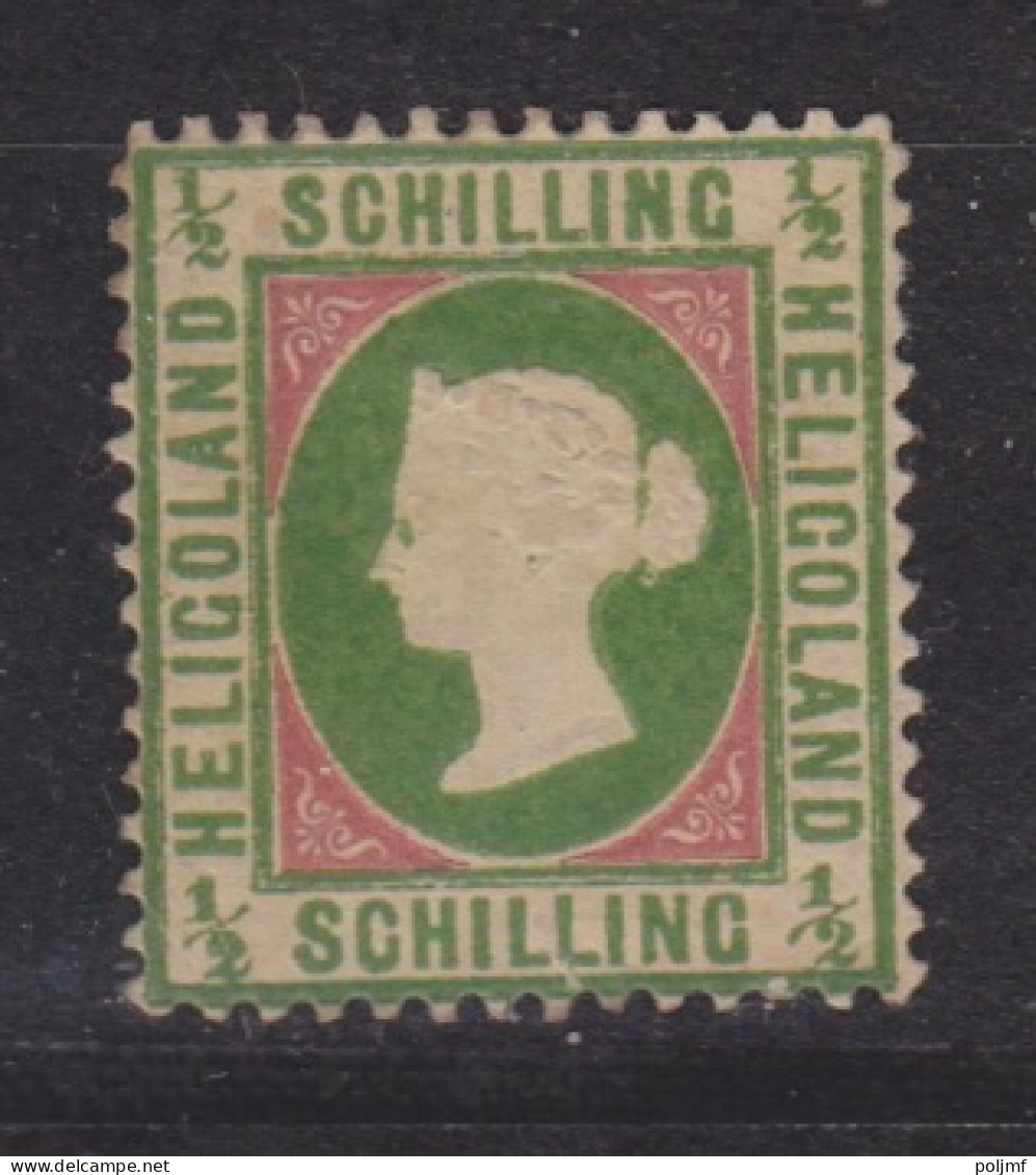 Heligoland N° 1 1/2 Schilling Vert Et Carmin Et N° 11 2 Pg Vert Et Carmin, Neufs Sans Gomme - Heligoland (1867-1890)