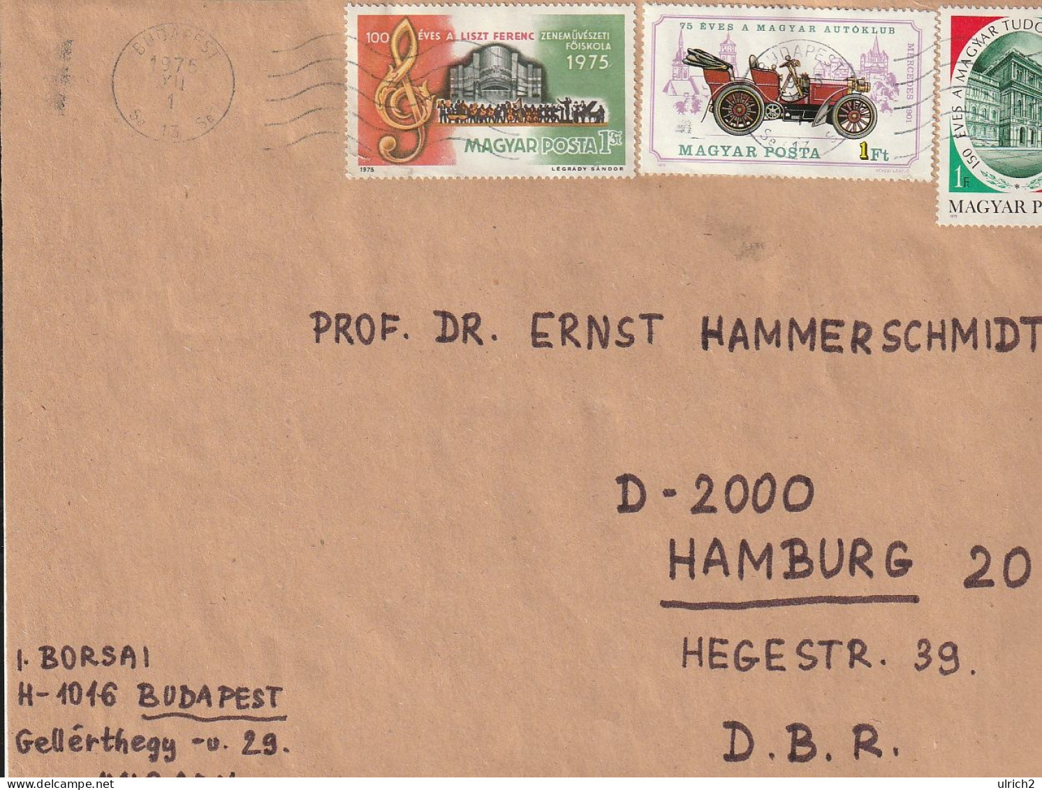 Briefstück - Ungarn Nach Deutschland - 1975 (66981) - Cartas & Documentos