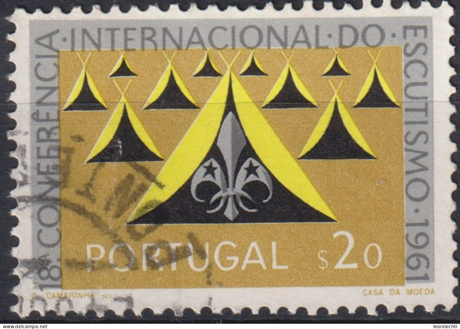 1962 Portugal ° Mi:PT 917, Sn:PT 885, Yt:PT 898, Tents And Scout Emblems , Pfadfinder - Used Stamps