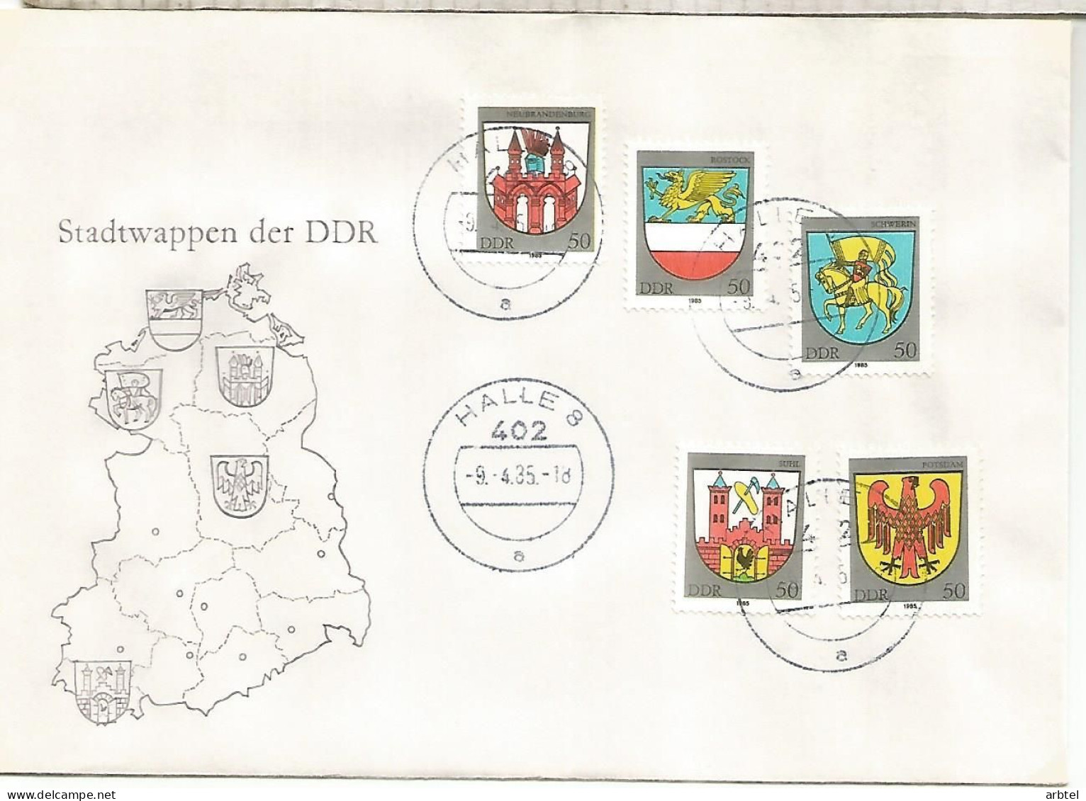 ALEMANIA DDR HALLE ESCUDOS ARMS - Briefe U. Dokumente