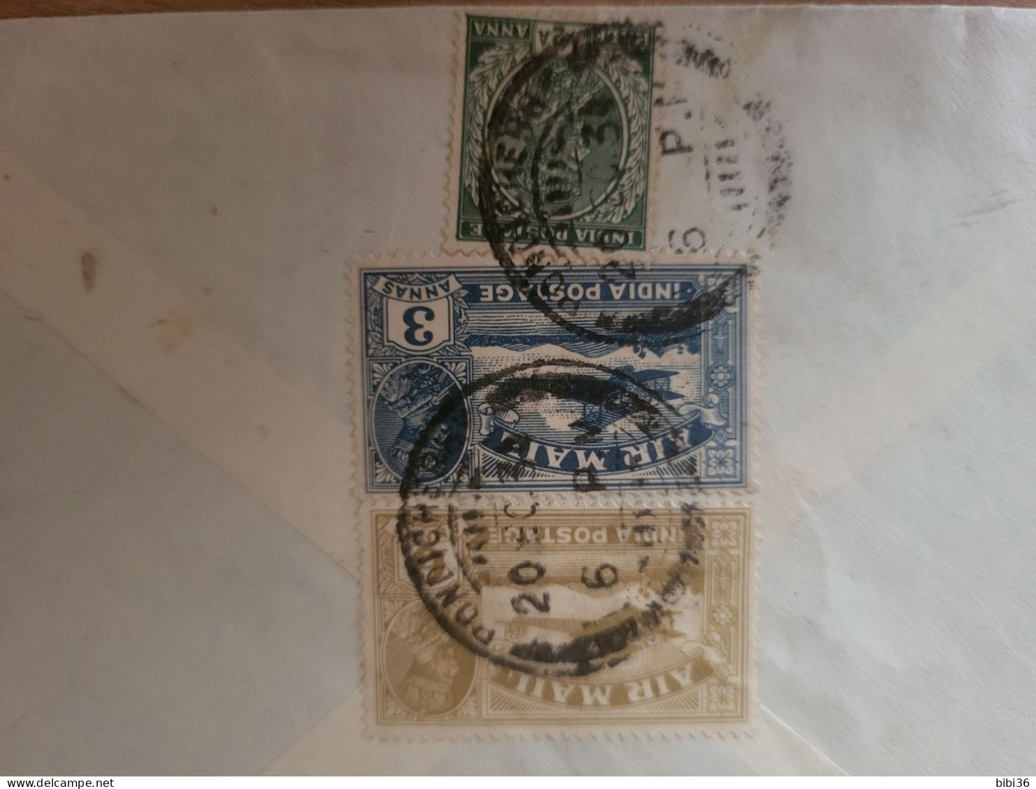 INDES INDIA ENGLISH INDIES LETTRE ENVELOPPE COURRIER LETTER COVER AVION PLANE AIR MAIL PONDICHERY PARIS VOL AEROPOSTAL - Luchtpost