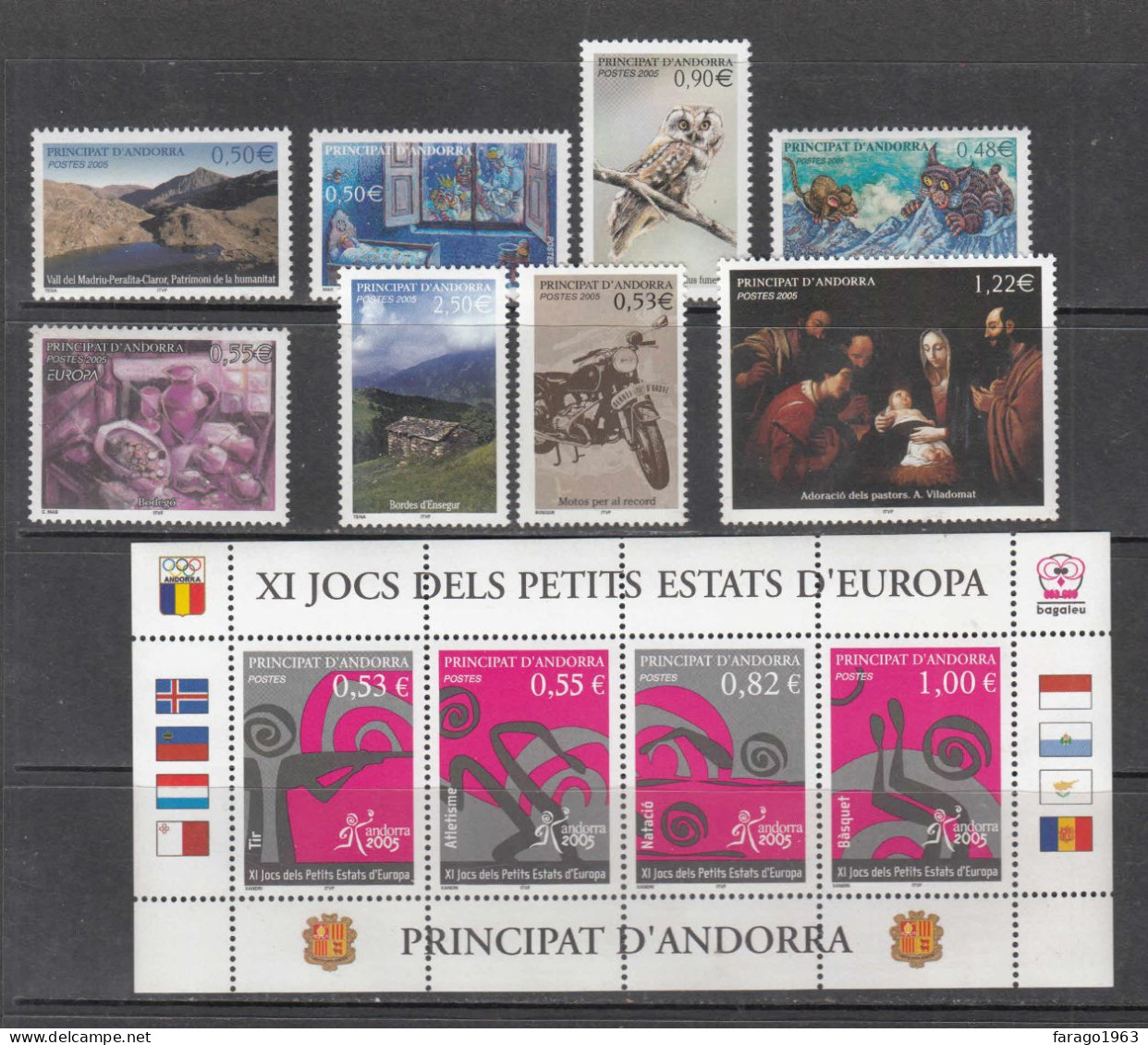 2005 Andorra (French) Collection Of 12 Different  MNH @ 75% FACE VALUE!!! - Unused Stamps