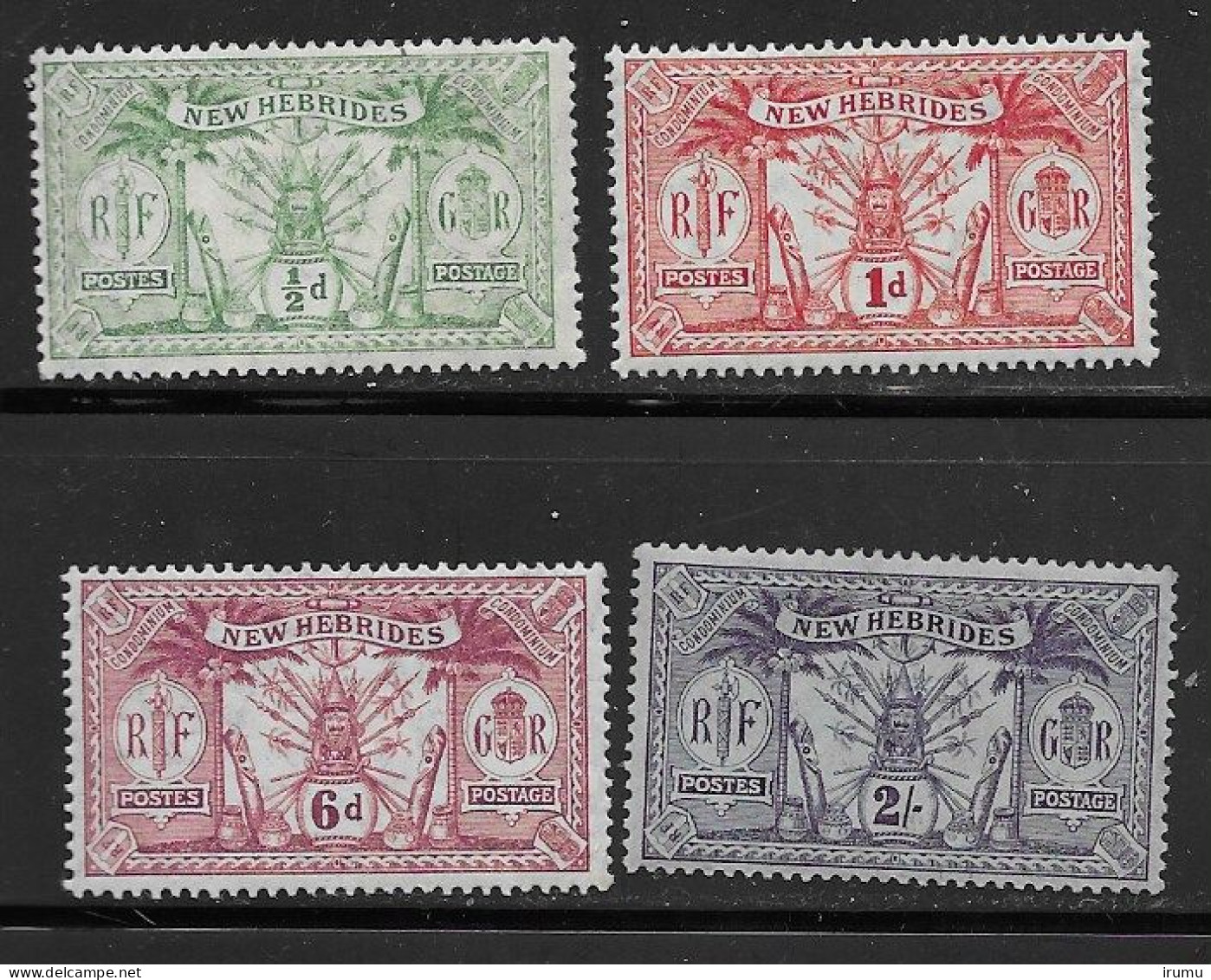 Nlle Hébrides 1911, Y&T 49,50,54,56; *; Vc 89.50 EUR (SN 2095) - Unused Stamps