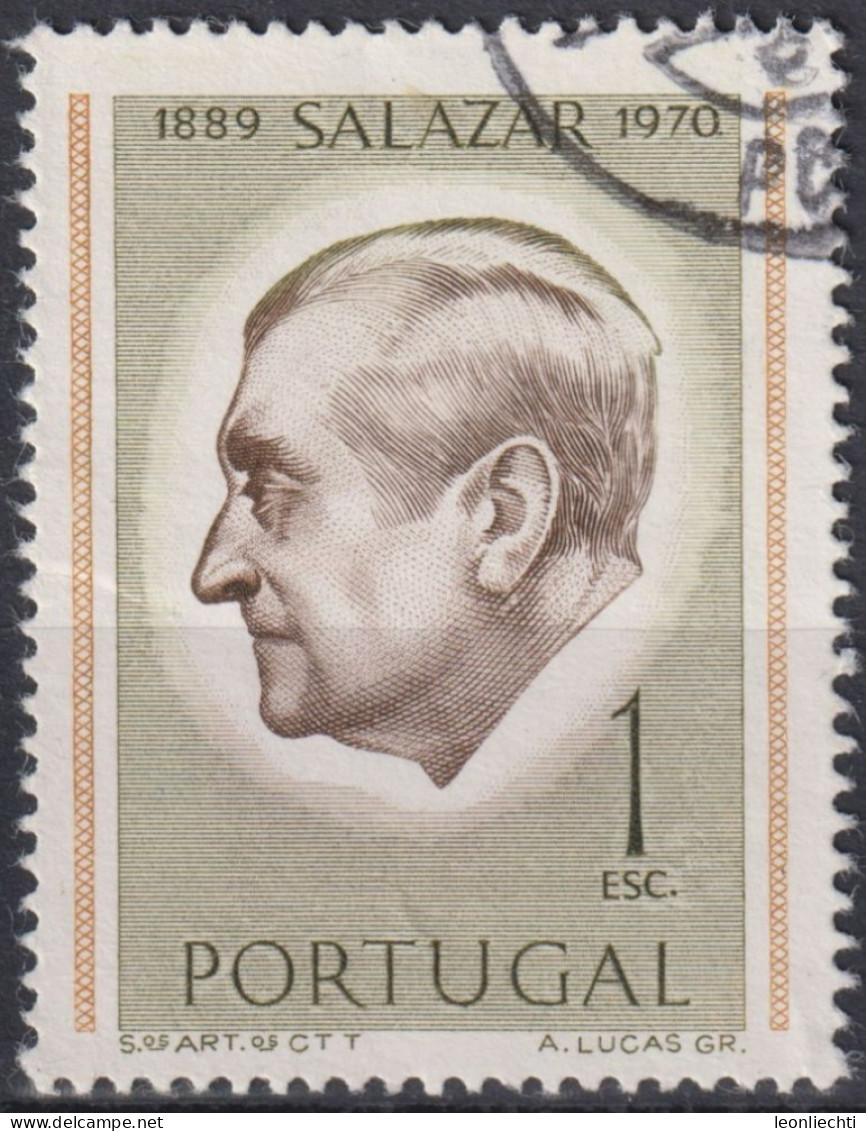 1971 Portugal °  Mi:PT 1136B, Sn:PT 1103, Yt:PT 1116, Antonio Salazar - Perf 13½ - Used Stamps