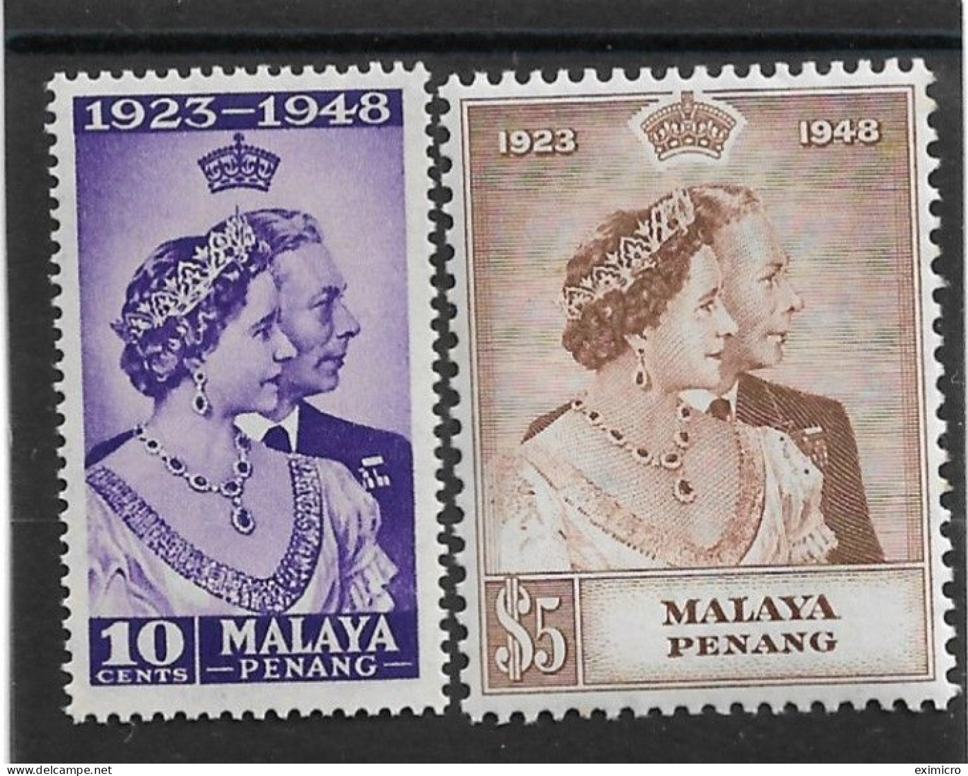 MALAYA - PENANG 1948 SILVER WEDDING SET UNMOUNTED MINT Cat £40+ - Penang