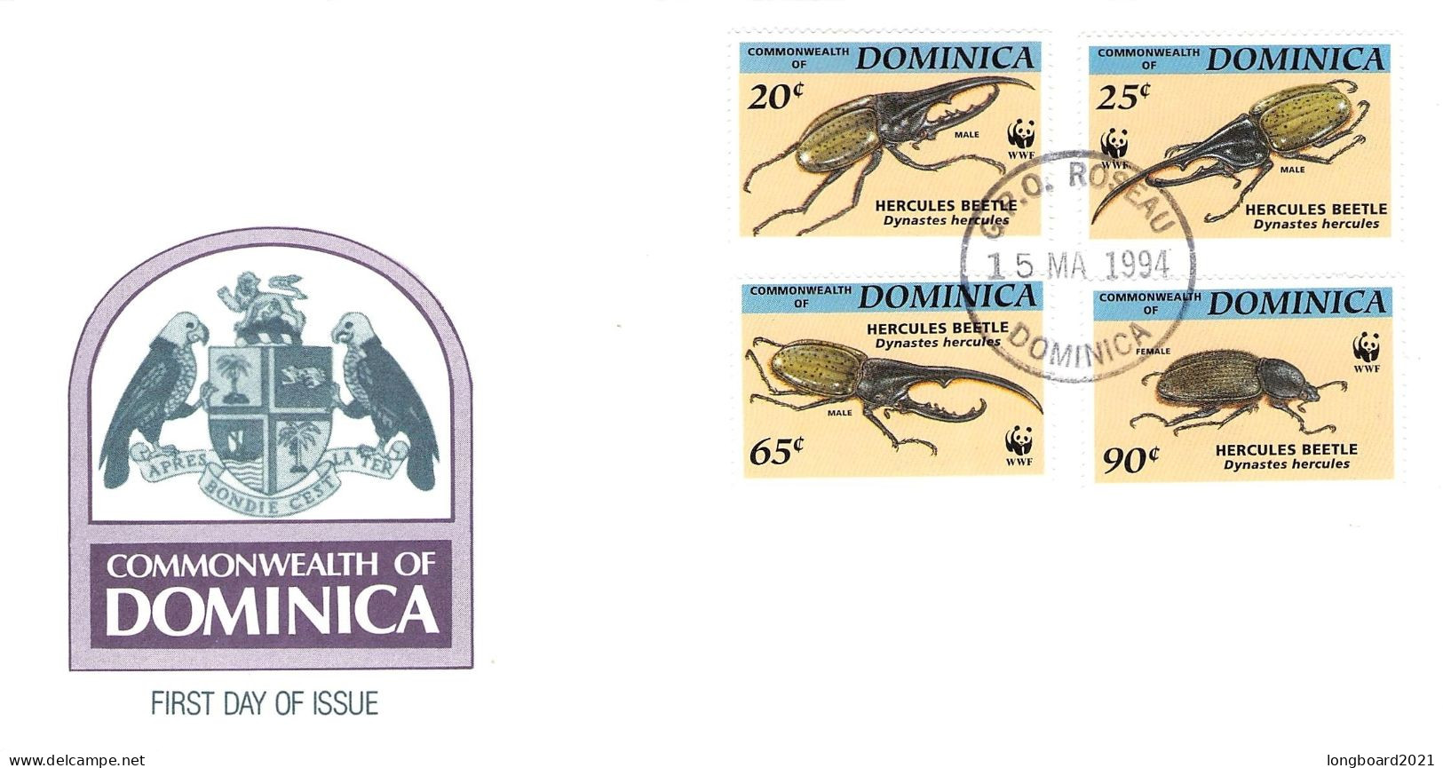 DOMINICA - FDC WWF 1994 - BEATLE  /4408 - Dominique (1978-...)