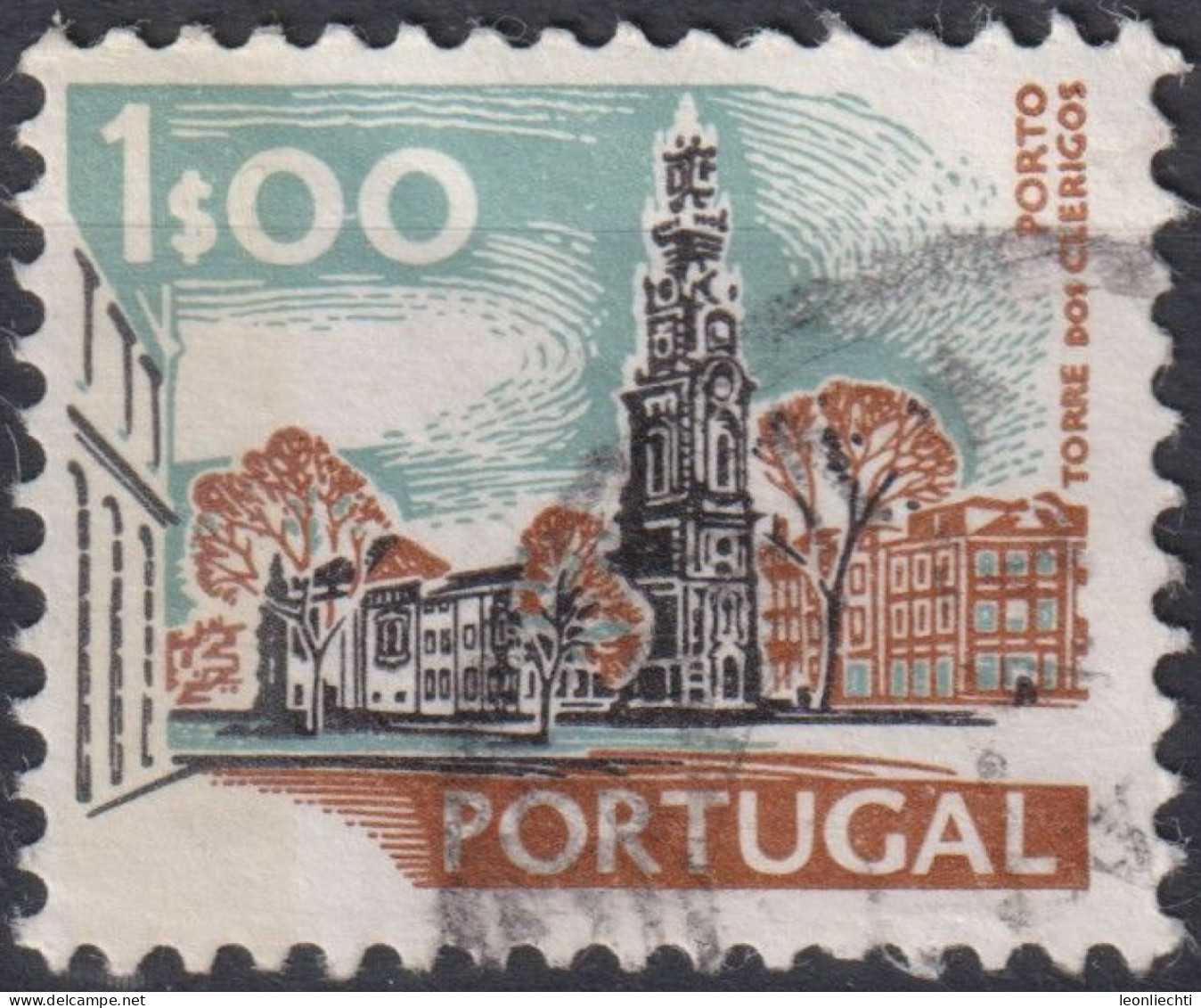 1978 Portugal °  Mi:PT 1156yVII, Sn:PT 1125d, Yt:PT 1137a, Torre Dos Clérigos, Porto - Gebruikt