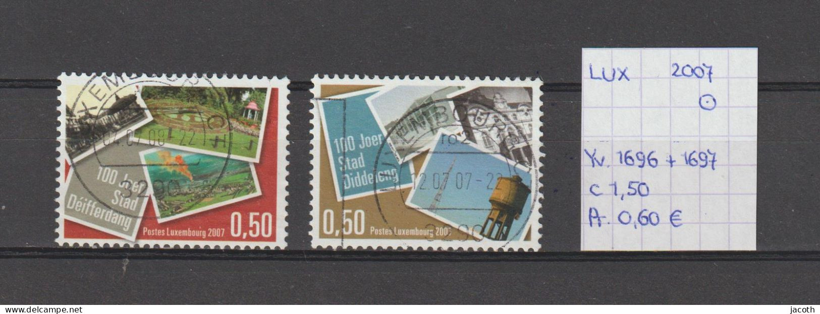 (TJ) Luxembourg 2007 - YT 1696 + 1697 (gest./obl./used) - Usados