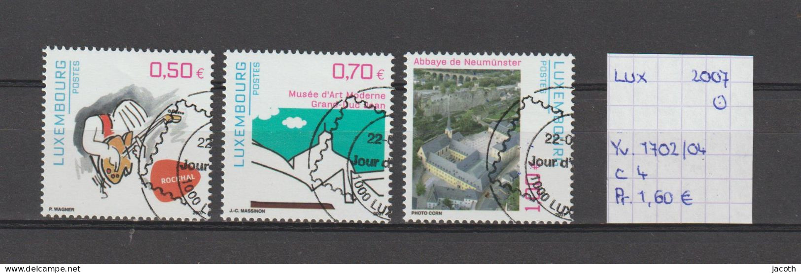 (TJ) Luxembourg 2007 - YT 1702/04 (gest./obl./used) - Usati