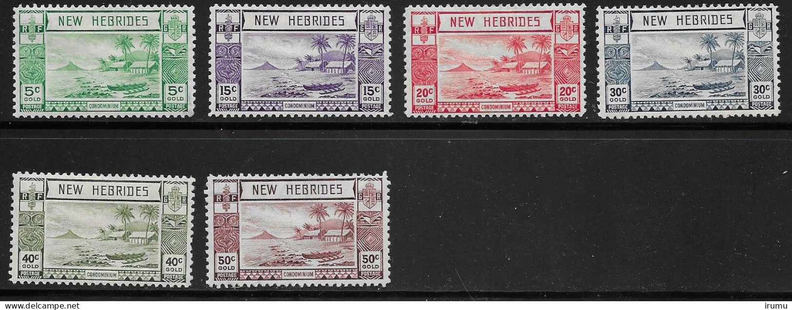 Nlle Hébrides 1938 Y&T 112,114,115,117,118,119; *; Cv 22 EUR (SN 2101) - Neufs