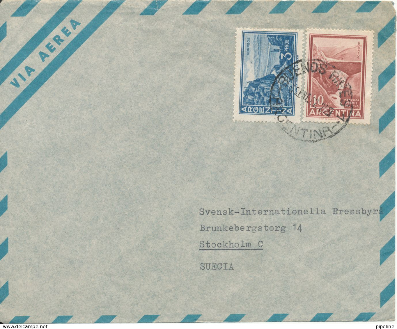 Argentina Air Mail Cover Sent To Sweden Buenos Aires 30-1-1962 - Aéreo