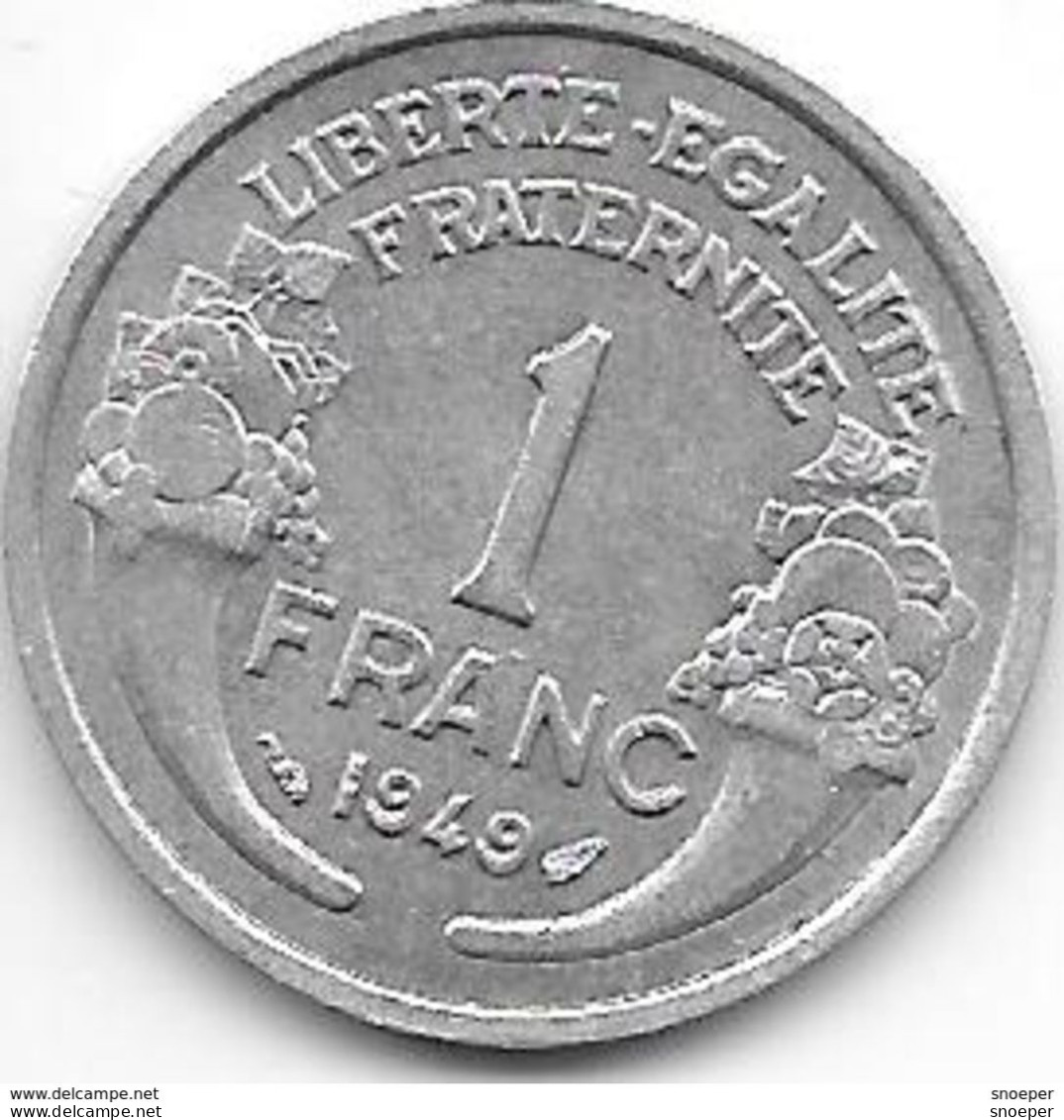 *france 1 Franc 1949  Km 885a.1 Xf+ - 1 Franc