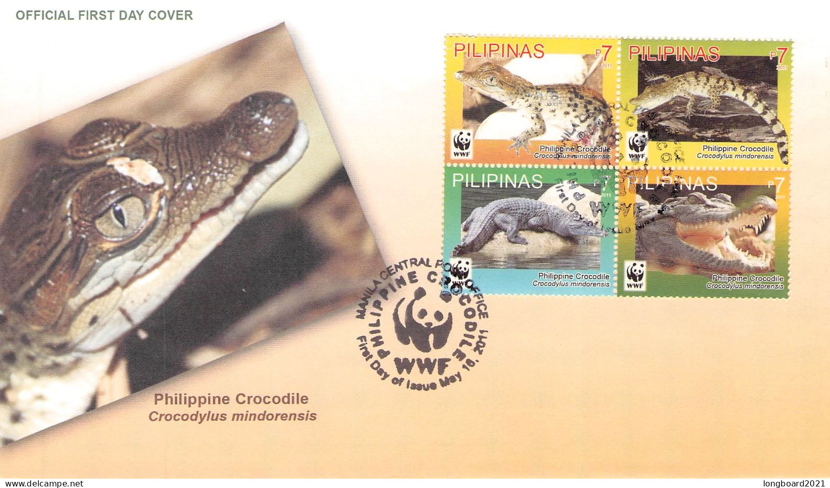 PHILIPPINES - FDC WWF 2011 - CROCODILE   /4415 - Filipinas