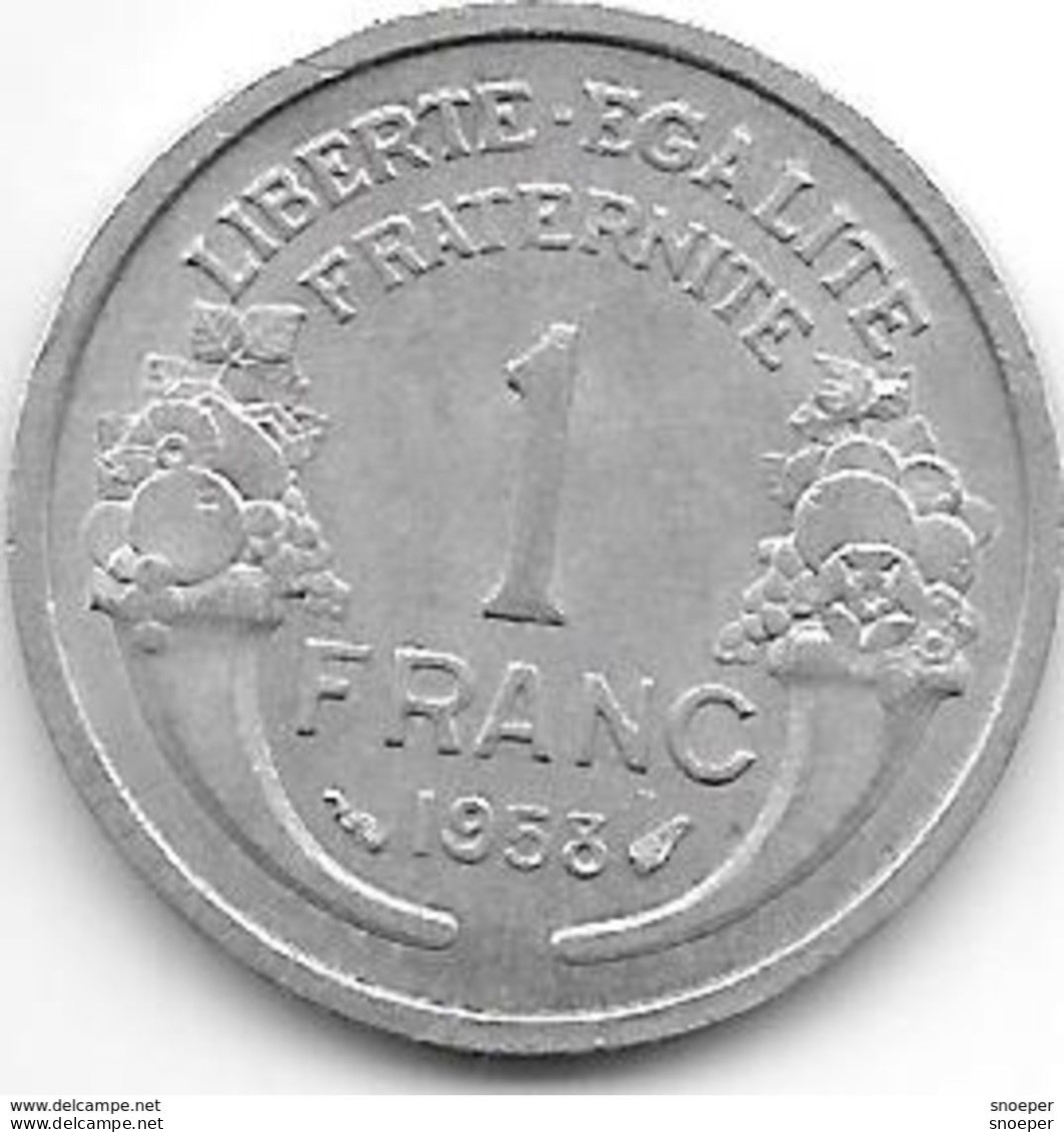 *france 1 Franc 1958  Km 885a.1 Xf+ - 1 Franc