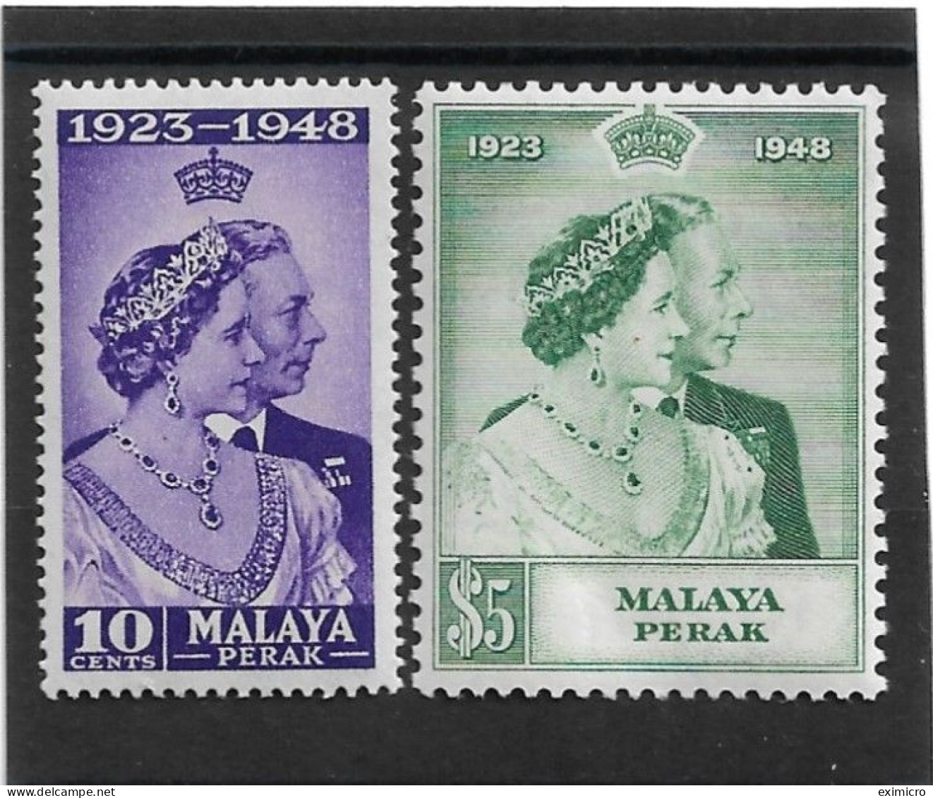 MALAYA - PERAK 1948 SILVER WEDDING SET LIGHTLY MOUNTED MINT Cat £28+ - Perak