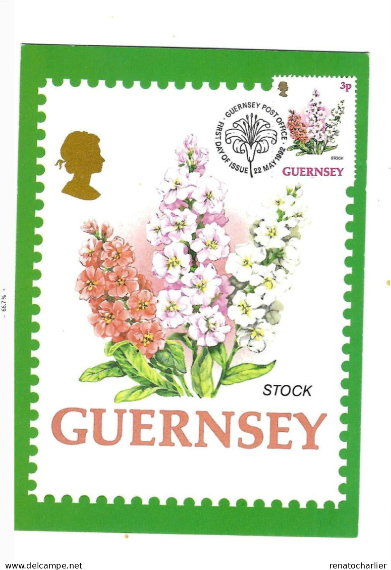 Bouquet De Fleurs.FDC - Guernsey