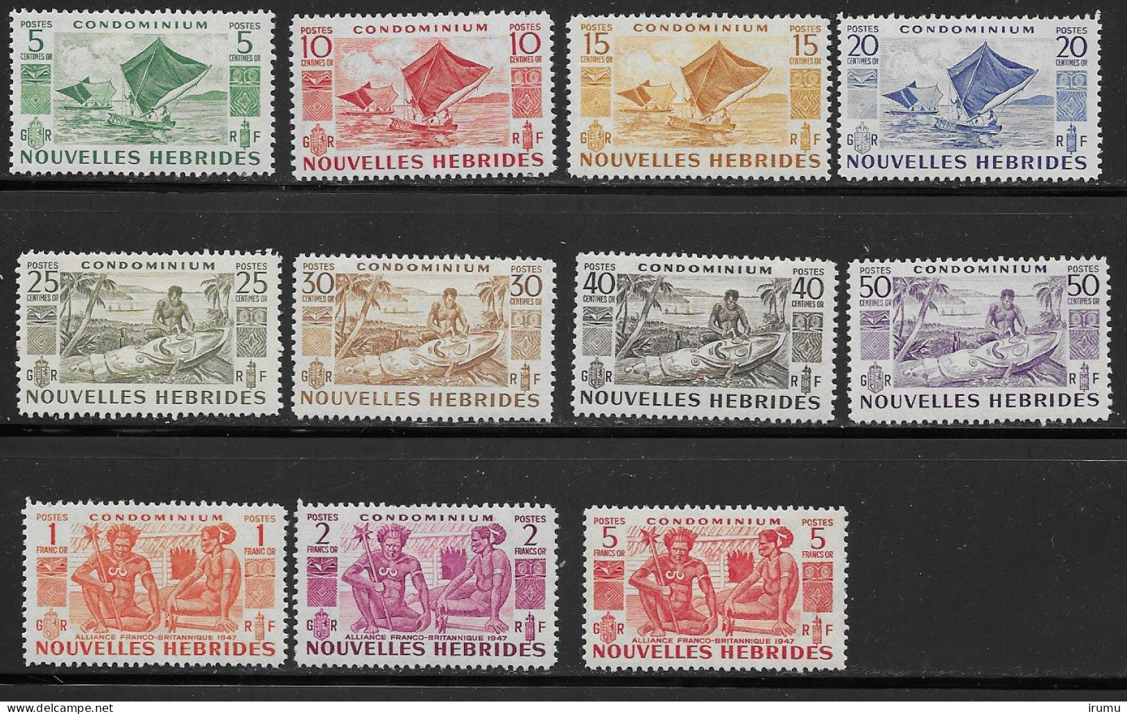 Nlle Hébrides 1953 Série Complète * (Y&T 144-154) Vc 75 EUR (SN 2102) - Ungebraucht