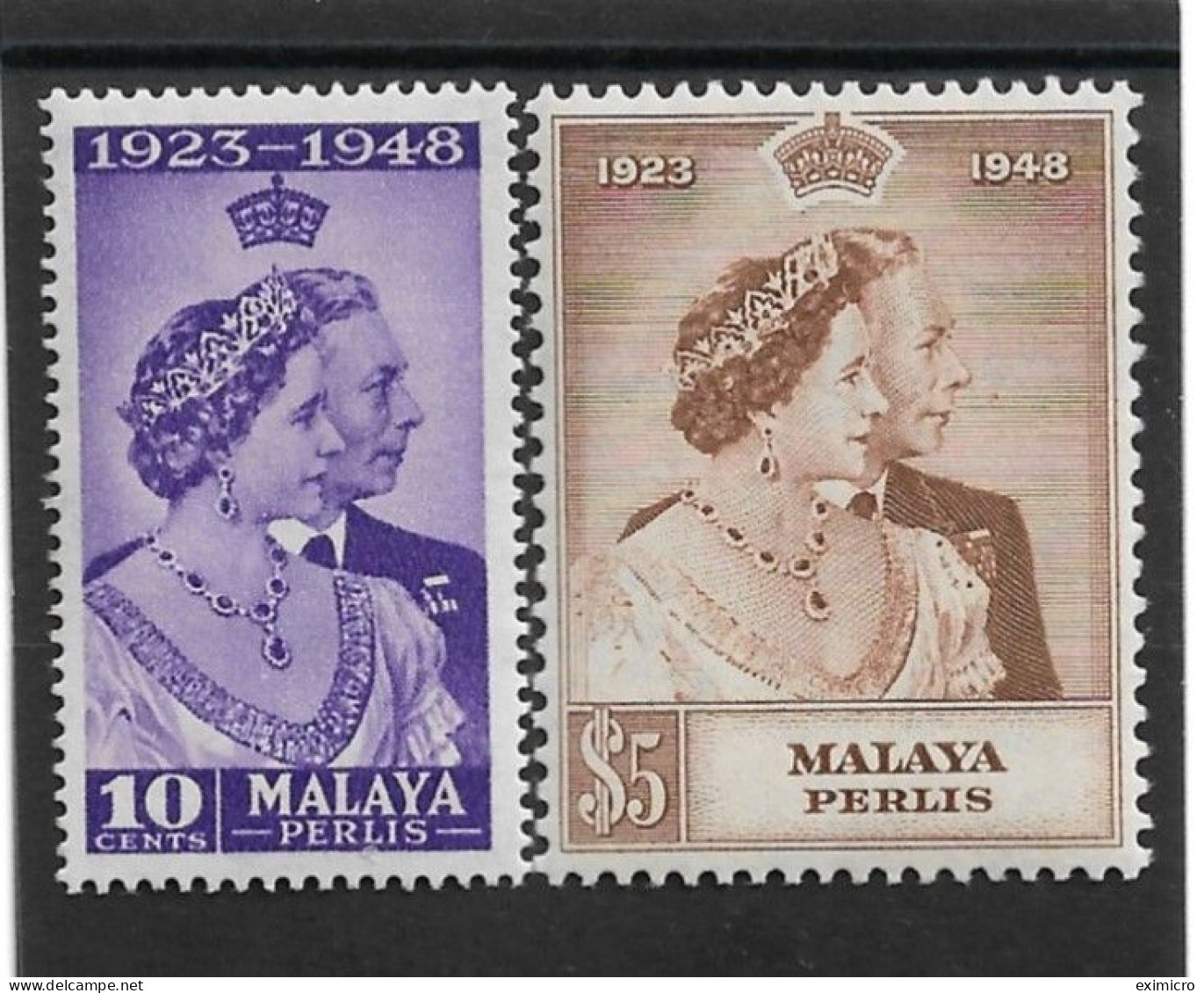 MALAYA - PERLIS 1948 SILVER WEDDING SET LIGHTLY MOUNTED MINT Cat £38+ - Perlis