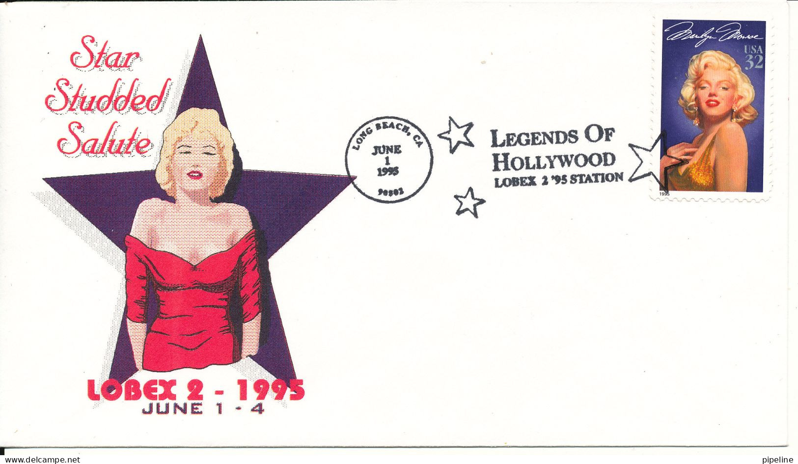 USA FDC 1-6-1995 Marylin Monroe Legends Of Hollywood With Nice Cachet - 1991-2000