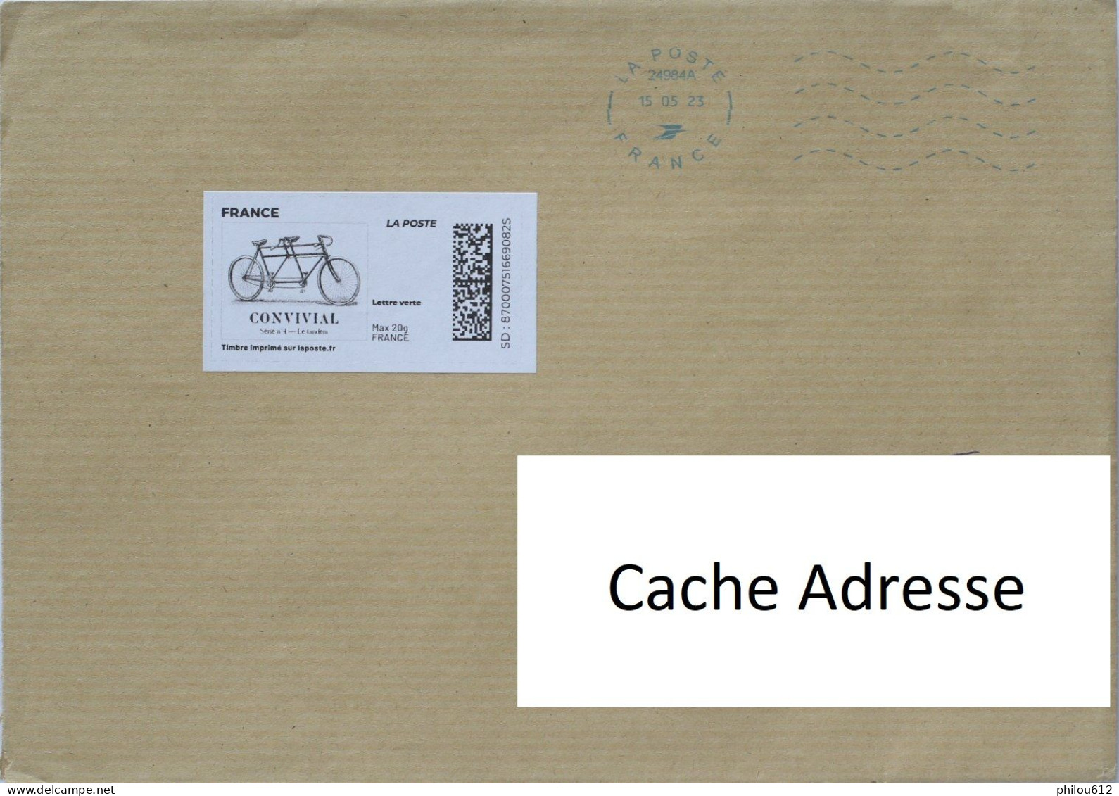 Timbre En Ligne Convivial Série N°4 - Le Tandem - 2023 - Printable Stamps (Montimbrenligne)