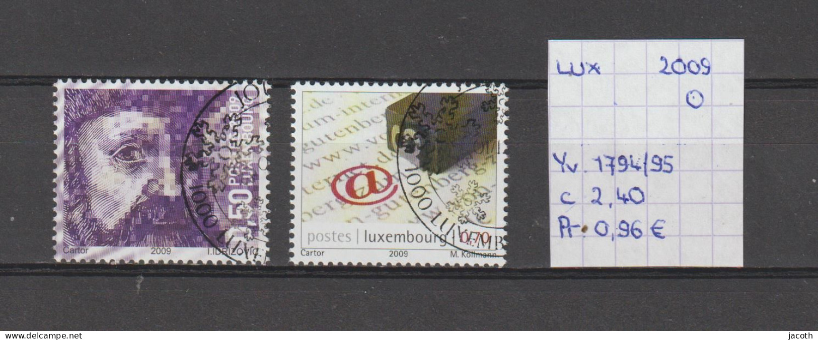 (TJ) Luxembourg 2009 - YT 1794/95 (gest./obl./used) - Gebraucht