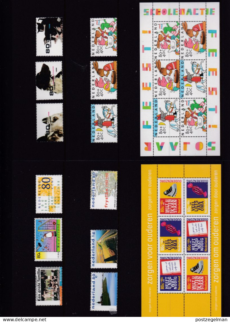 NEDERLAND, 1998, Mint Stamps/sheets Yearset, Official Presentation Pack ,NVPH Nrs. 1746/1807 - Années Complètes