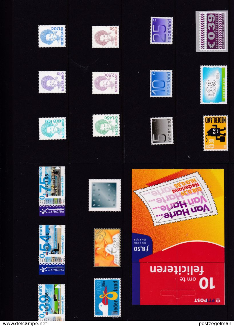 NEDERLAND, 2001, Mint Stamps/sheets Yearset, Official Presentation Pack ,NVPH Nrs. 1951/2033 - Full Years