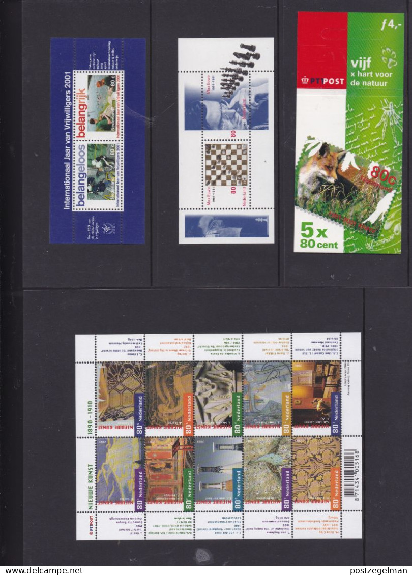 NEDERLAND, 2001, Mint Stamps/sheets Yearset, Official Presentation Pack ,NVPH Nrs. 1951/2033 - Komplette Jahrgänge