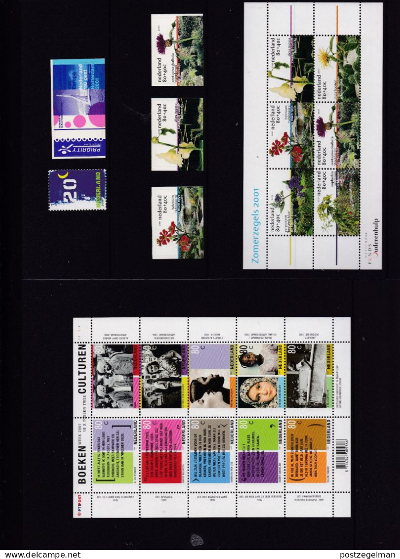 NEDERLAND, 2001, Mint Stamps/sheets Yearset, Official Presentation Pack ,NVPH Nrs. 1951/2033 - Komplette Jahrgänge