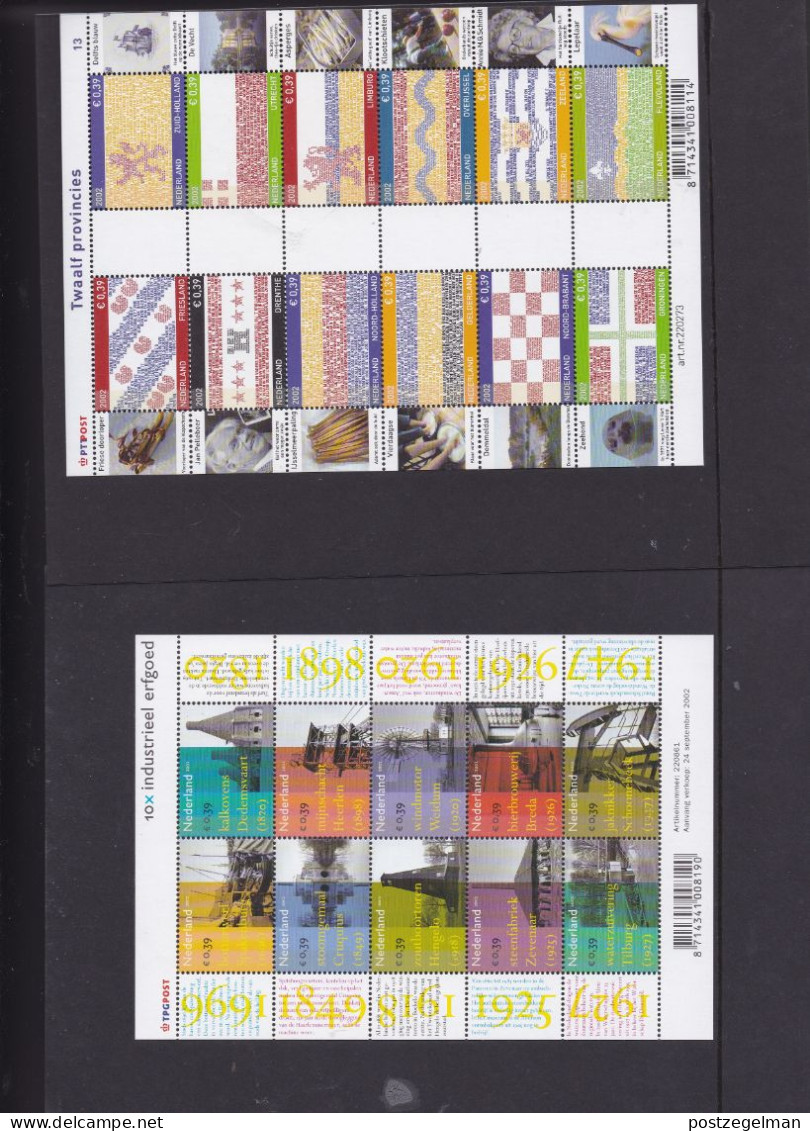 NEDERLAND, 2002, Mint Stamps/sheets Yearset, Official Presentation Pack ,NVPH Nrs. 2034/2134 - Volledig Jaar