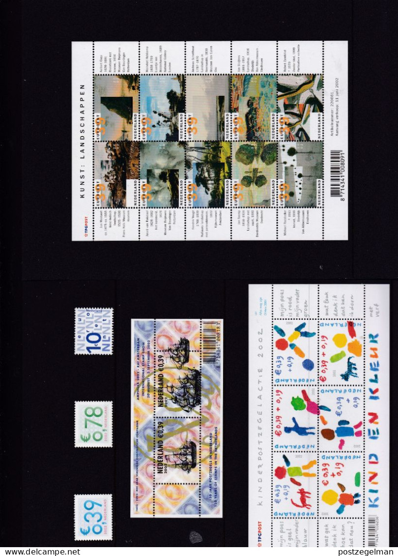 NEDERLAND, 2002, Mint Stamps/sheets Yearset, Official Presentation Pack ,NVPH Nrs. 2034/2134 - Volledig Jaar