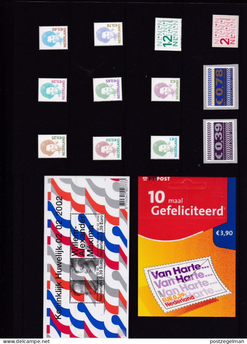 NEDERLAND, 2002, Mint Stamps/sheets Yearset, Official Presentation Pack ,NVPH Nrs. 2034/2134 - Full Years