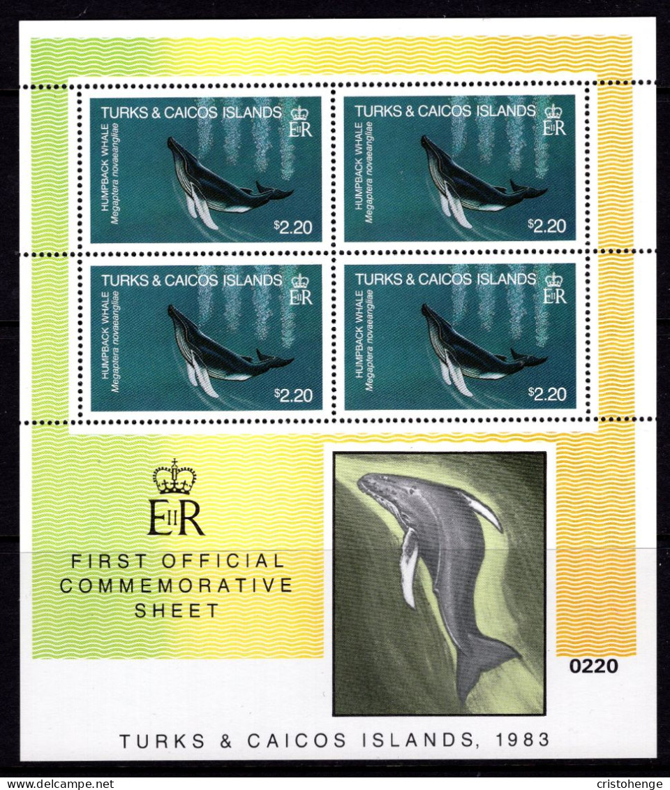 Turks & Caicos Islands 1983 Whales - $2.20 Humpback Whale Sheetlet MNH (SG 751) - Turks And Caicos