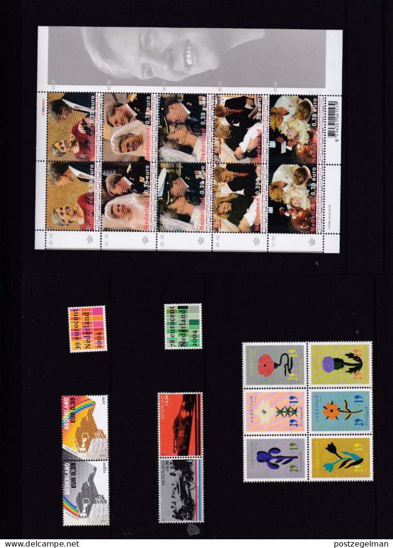 NEDERLAND, 2004, Mint Stamps/sheets Yearset, Official Presentation Pack ,NVPH Nrs. 2246/2316 - Années Complètes