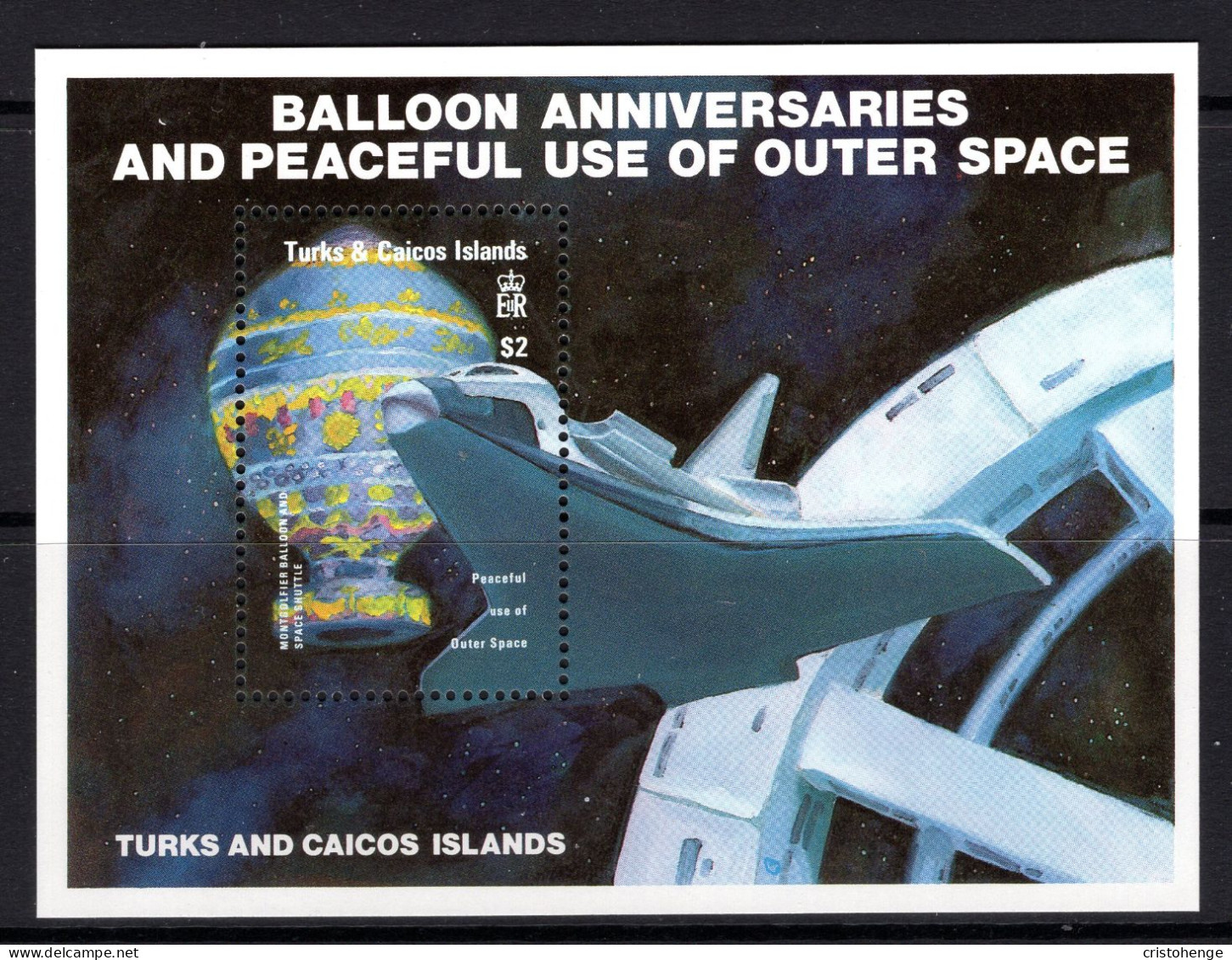 Turks & Caicos Islands 1983 Bicentenary Of Manned Flight MS MNH (SG MS758) - Turks And Caicos